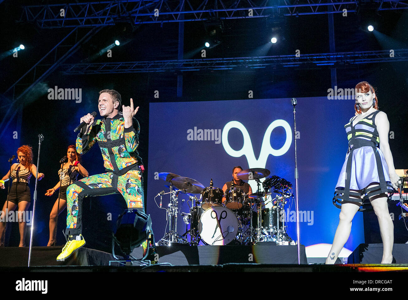 Ana Matronic and Jake Shears, of the Scissor Sisters performing live at