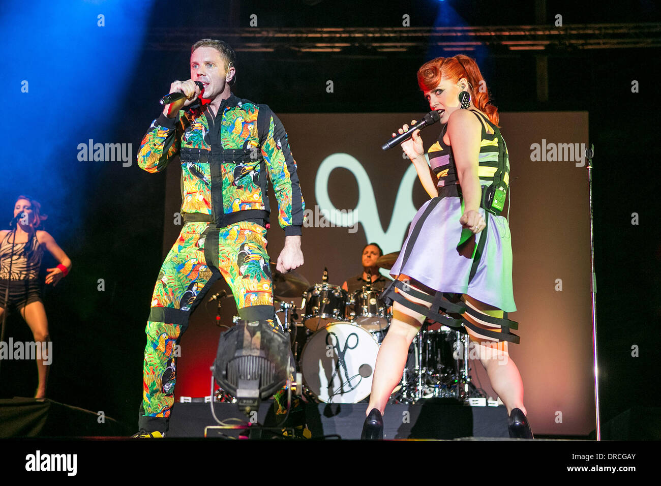 Ana Matronic and Jake Shears, of the Scissor Sisters performing live at