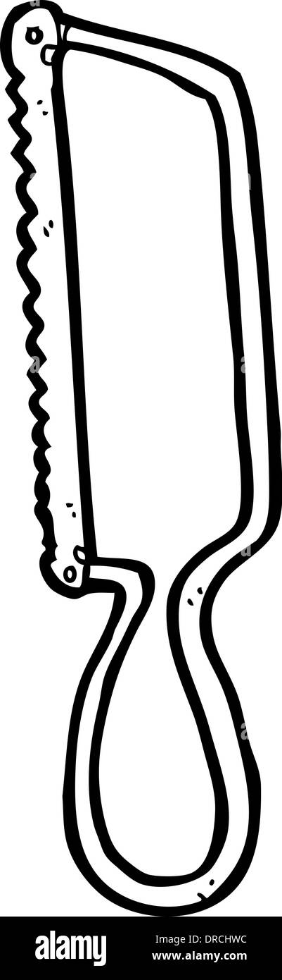 Iron hand saw. Vector drawing - Stock Image - Everypixel