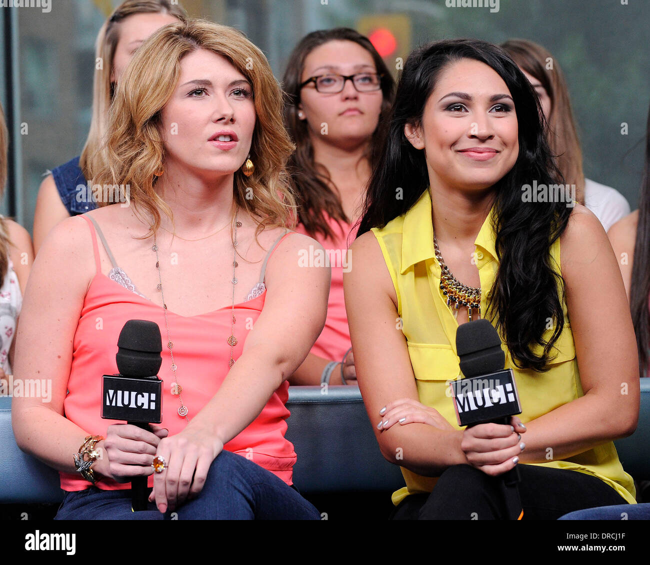 Jewel Staite and Cassie Steele   Cast of The L.A. Complex appears on MuchMusic's New.Music.Live promoting the show 2nd Season Toronto, Canada - 17.07.12 Stock Photo