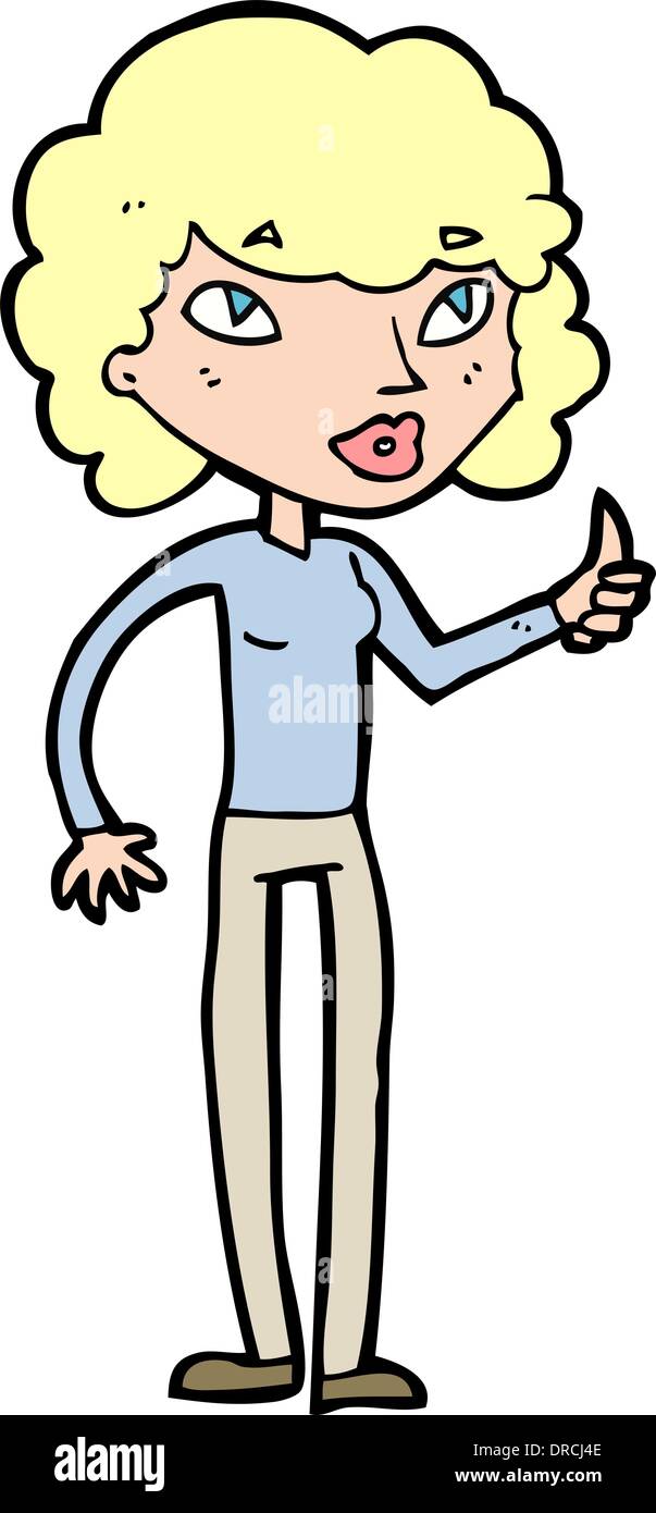 cartoon woman giving thumbs up symbol Stock Vector Image & Art - Alamy