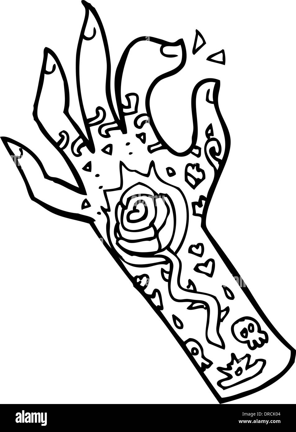 cartoon tattoo hand Stock Vector Image & Art - Alamy