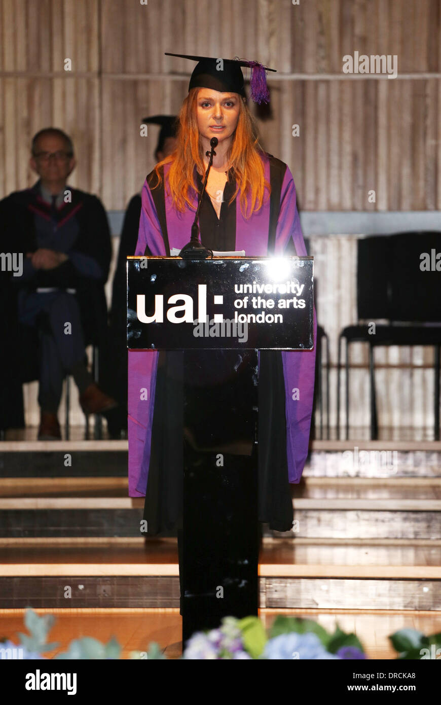 Stella McCartney University of Arts London honorary degree presentation. Stella is honoured at the annual graduation ceremony and announces she is offering an annual scholarship for students at Central St. Martins London, England - 18.07.12 Stock Photo