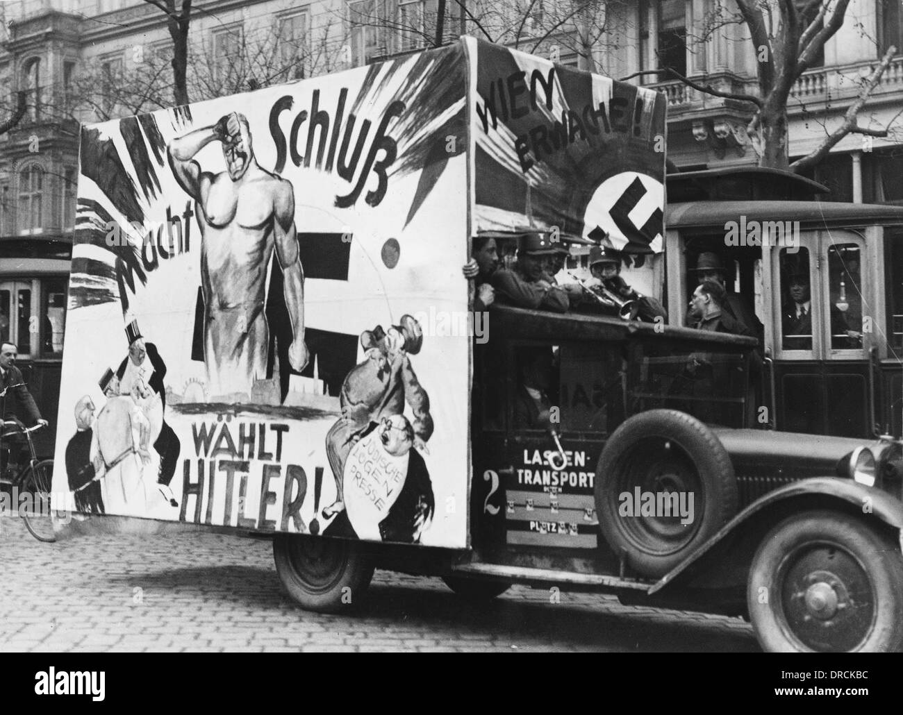 National Socialist propaganda - Anschluss Stock Photo