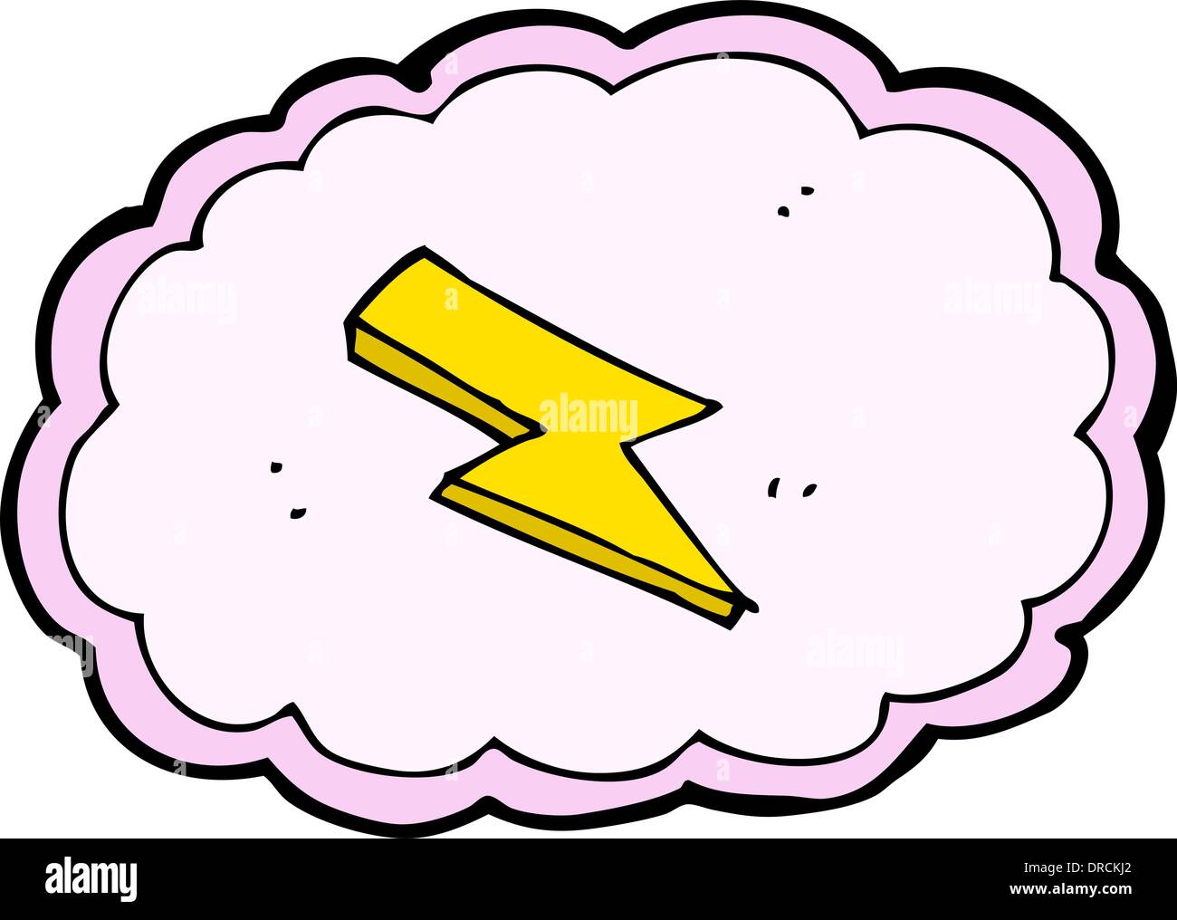cartoon cloud and lightning bolt symbol Stock Vector Image & Art - Alamy