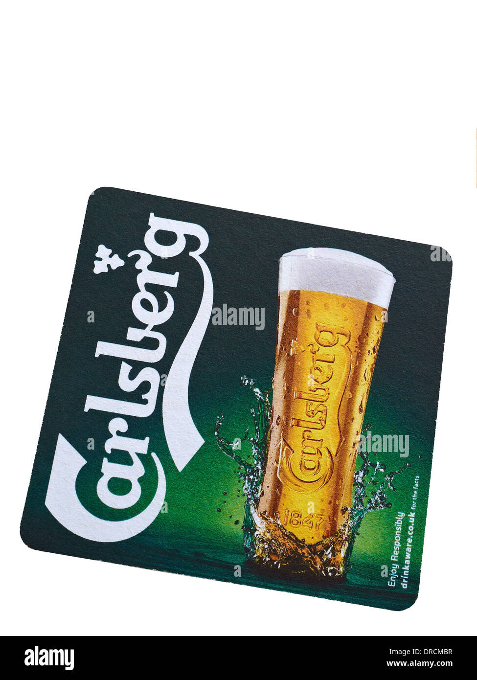Carlsberg beermat Stock Photo
