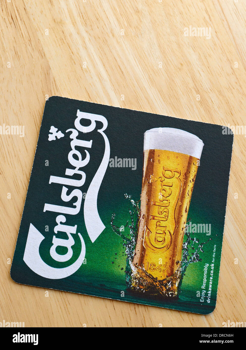 Carlsberg beermat Stock Photo