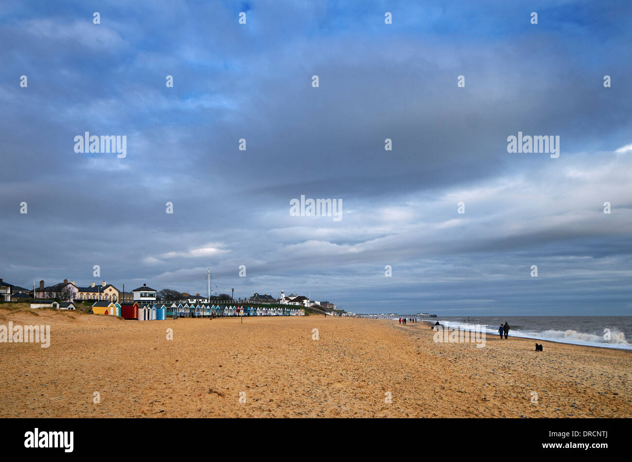 Southwold beach on a winter day. Suffolk, England. Stock Photo