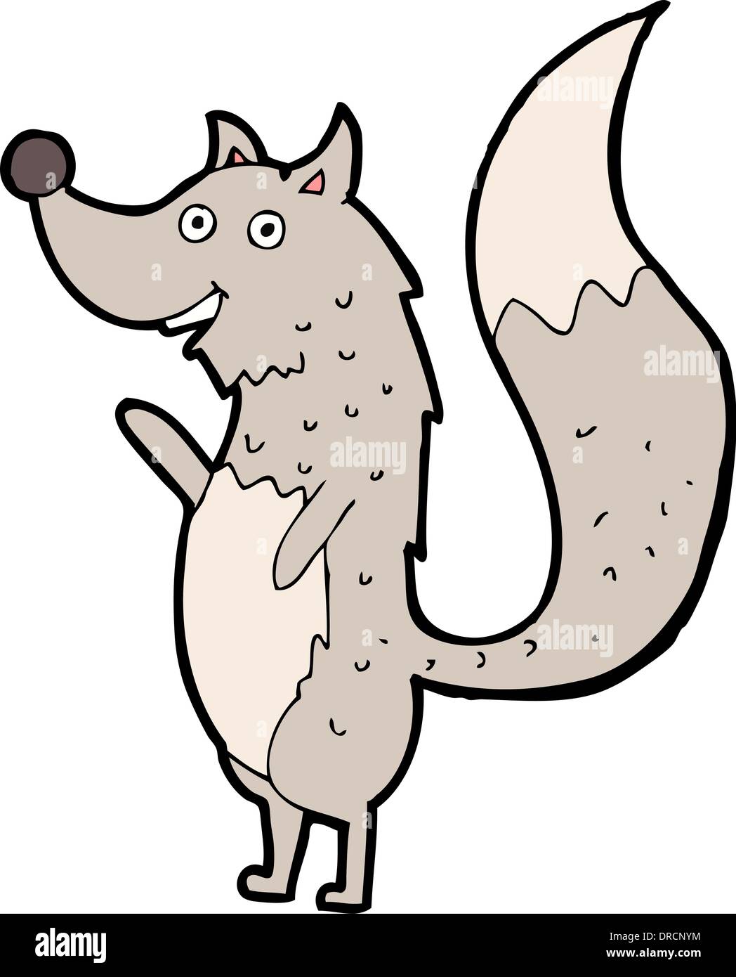 cartoon waving wolf Stock Vector