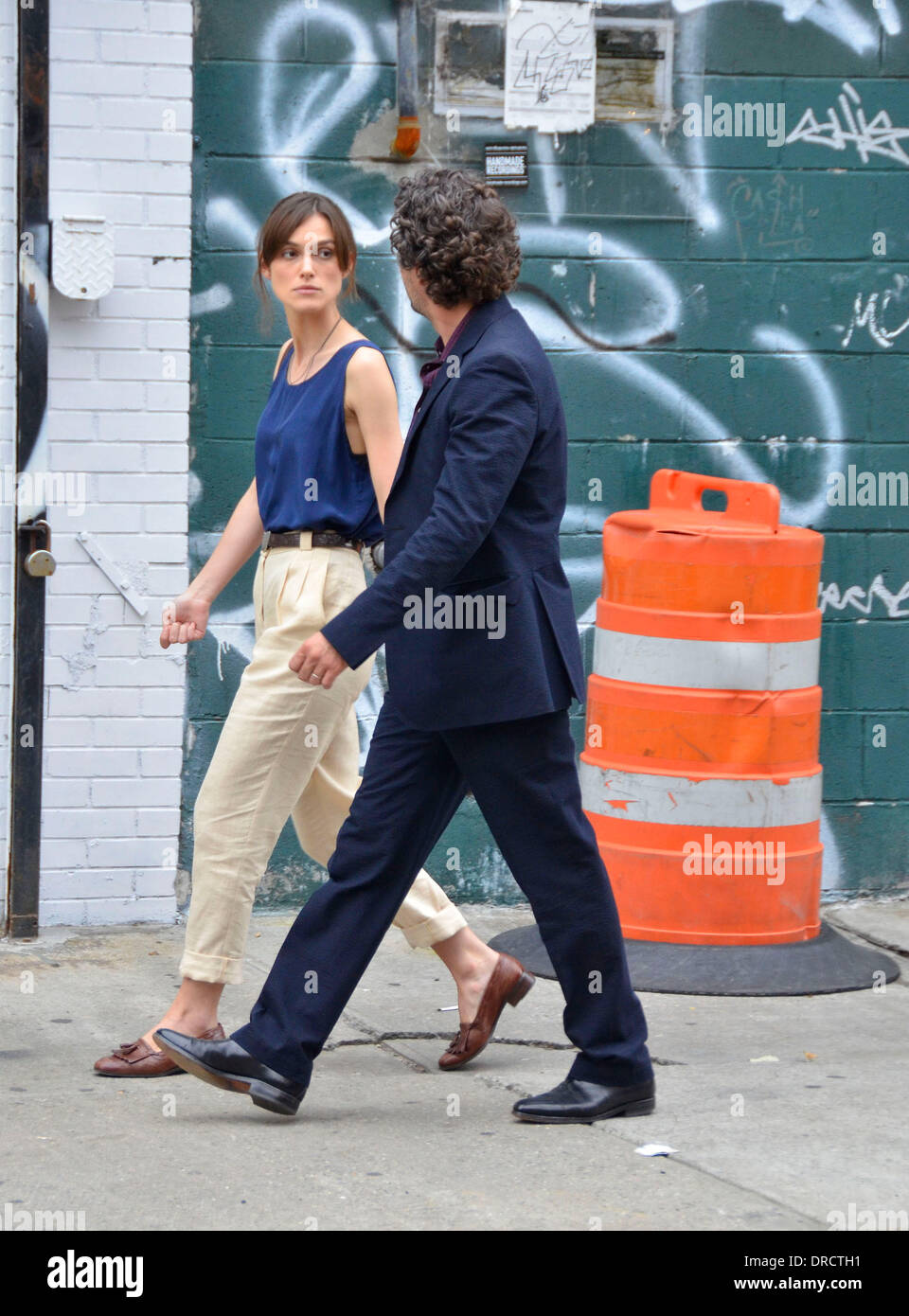 Keira Knightley and Mark Ruffalo  on the set of new movie 'Can A Song Save Your Life?' New York City, USA - 19.07.12 Stock Photo