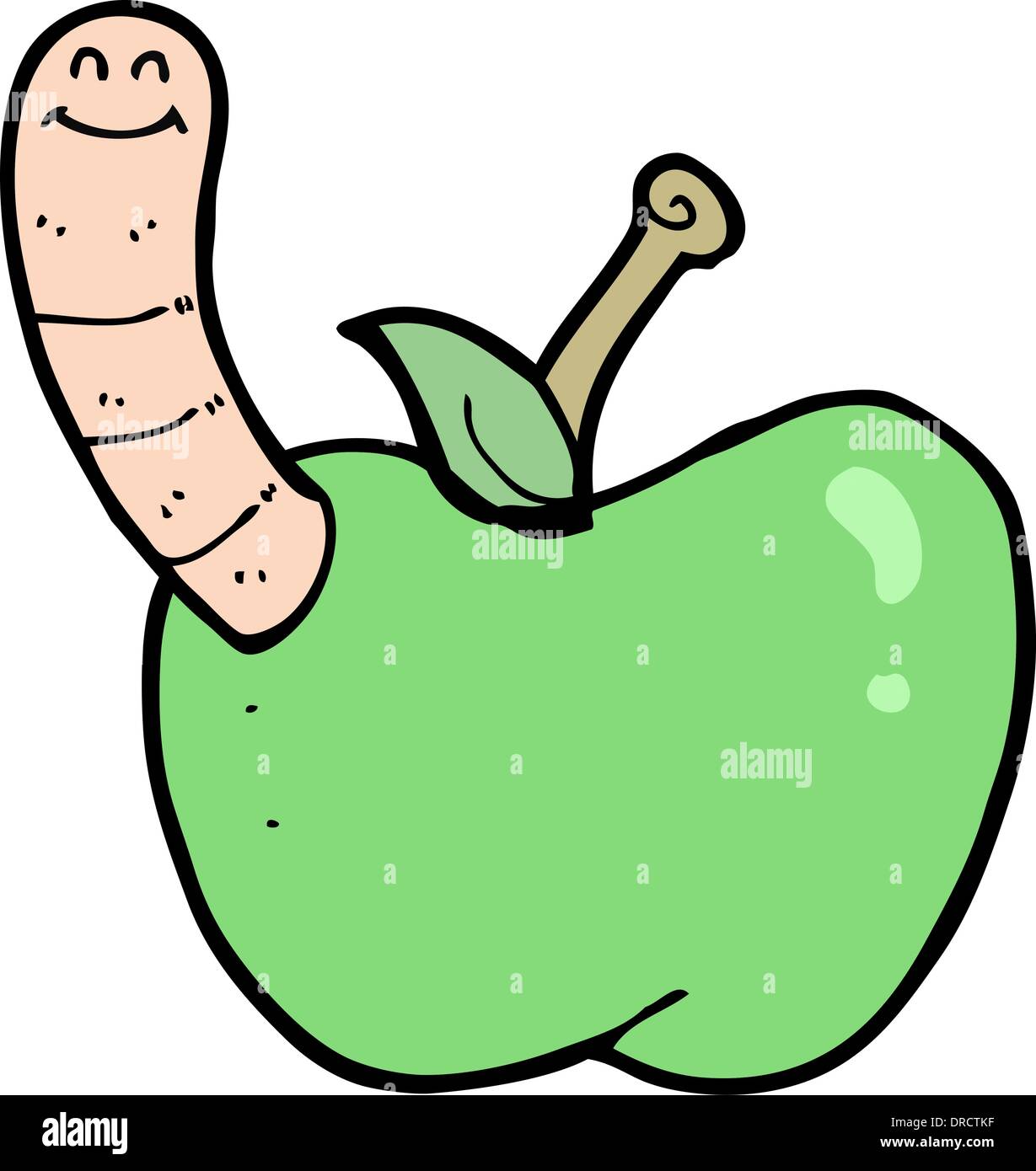 cartoon apple with worm Stock Vector Image & Art Alamy