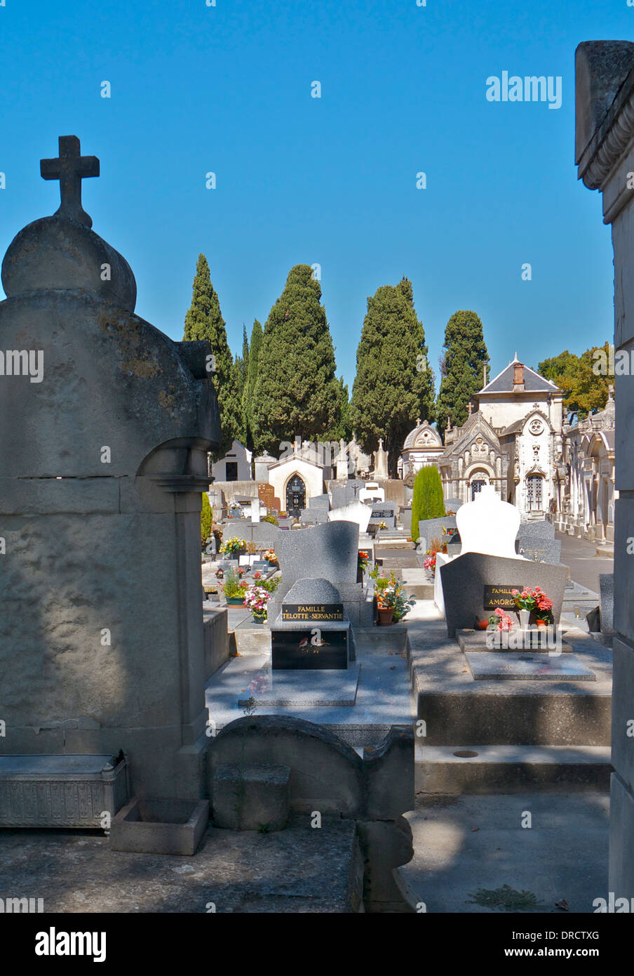 Grave stones in the historic town Caunes-Minervios  France Stock Photo