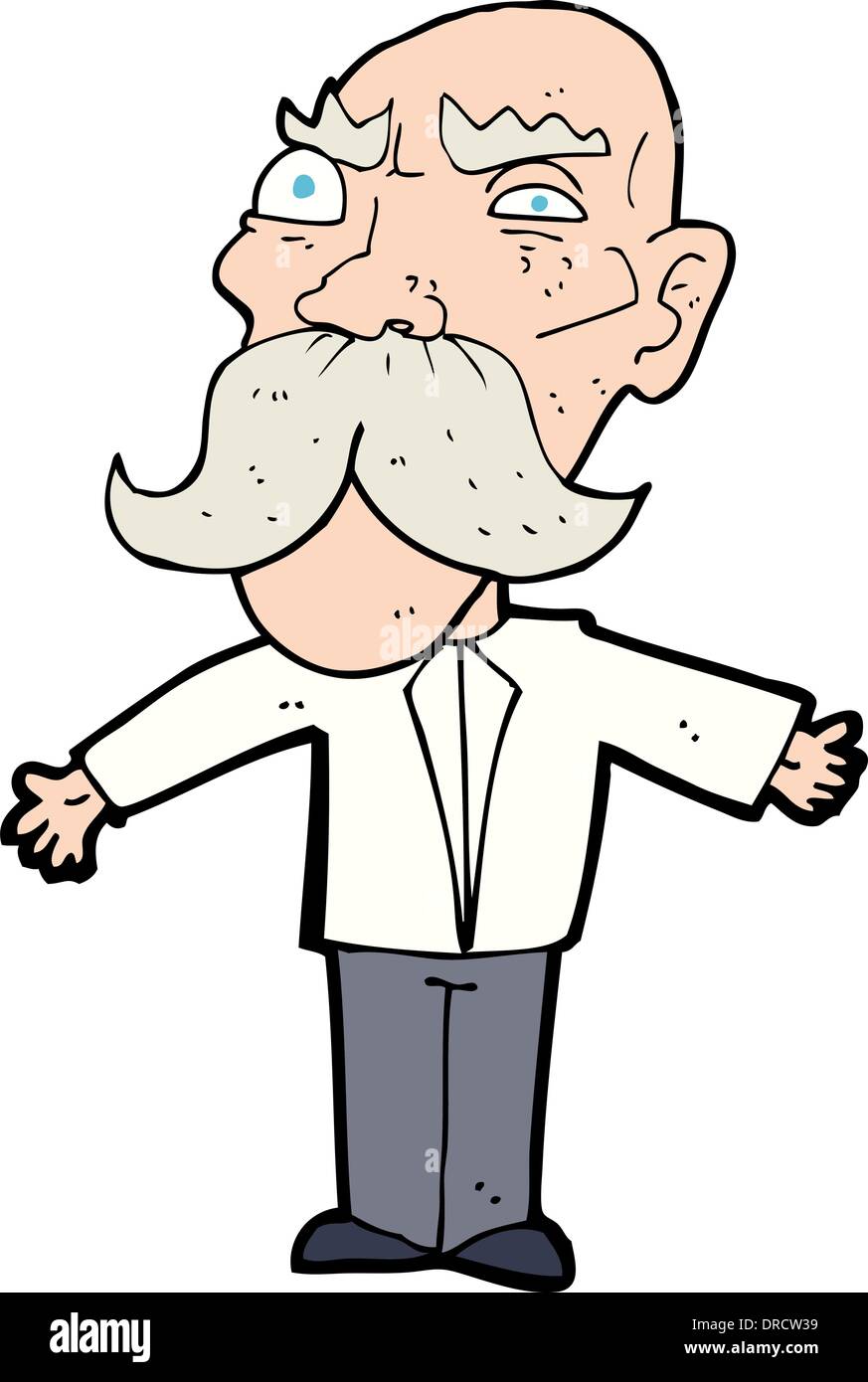 cartoon angry old man Stock Vector