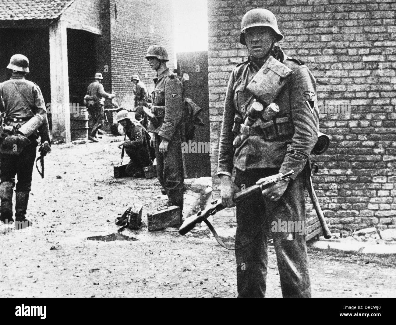 SS Troopers in France WWII Stock Photo