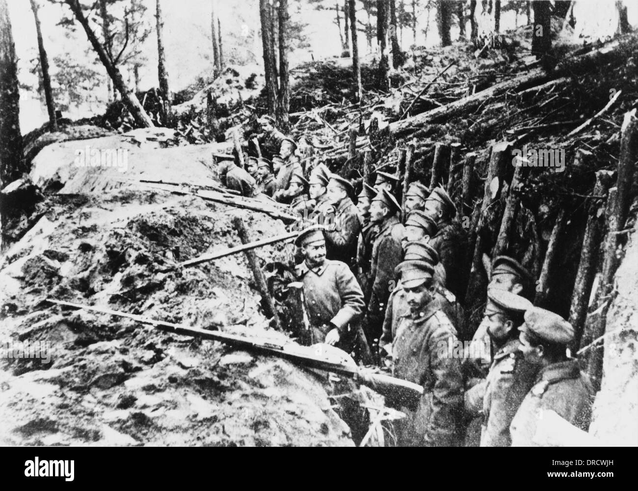 Eastern Front trench, World War I Stock Photo