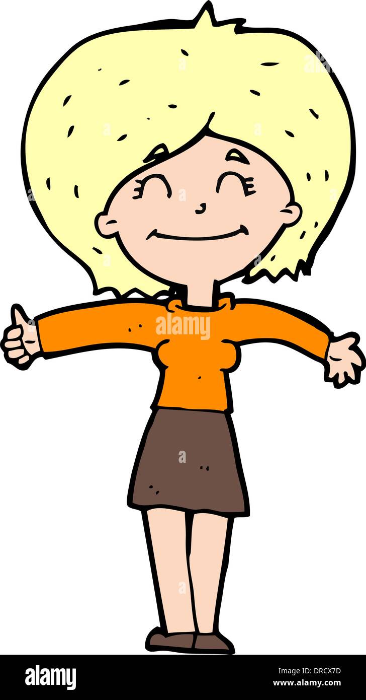 cartoon woman giving thumbs up sign Stock Vector Image & Art - Alamy