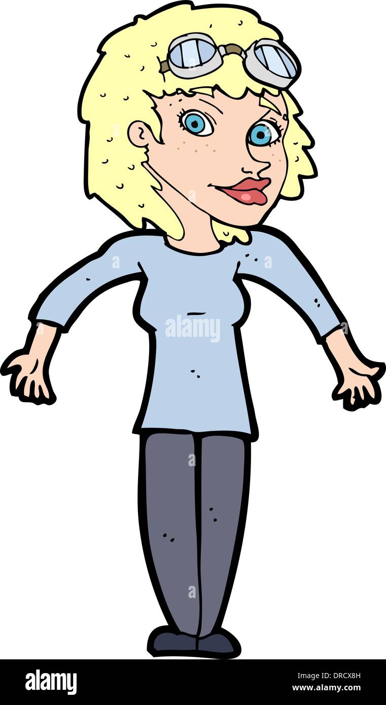 cartoon woman wearing goggles Stock Vector Image & Art Alamy