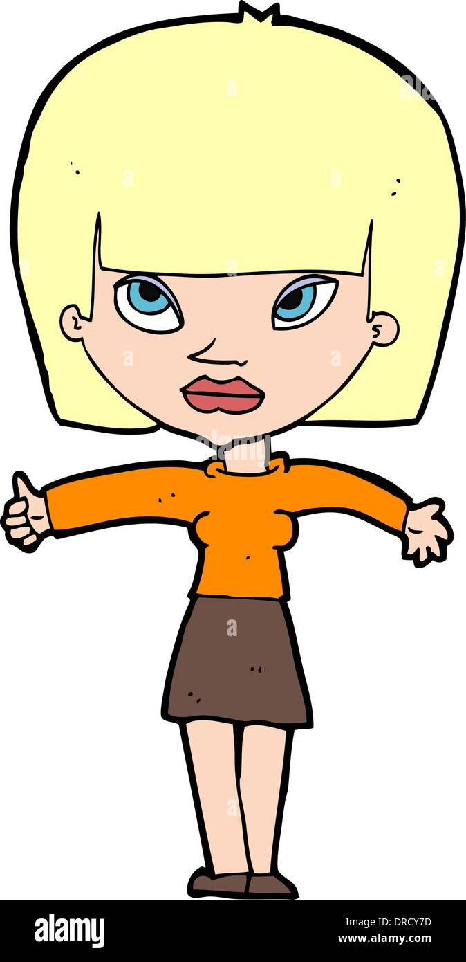 cartoon woman giving thumbs up symbol Stock Vector Image & Art - Alamy