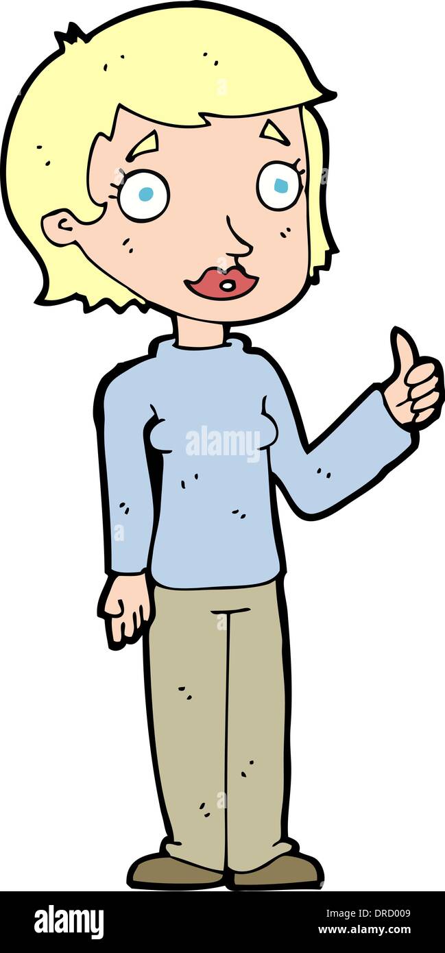 cartoon woman giving thumbs up symbol Stock Vector Image & Art - Alamy