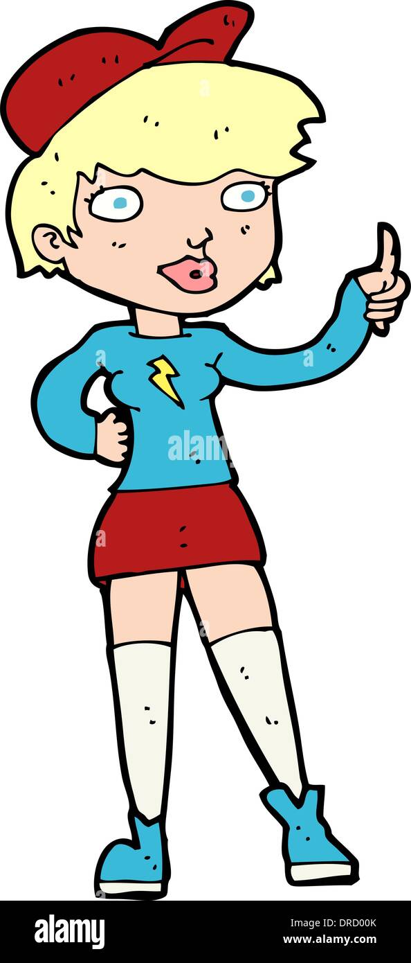 cartoon skater girl giving thumbs up symbol Stock Vector Image & Art ...