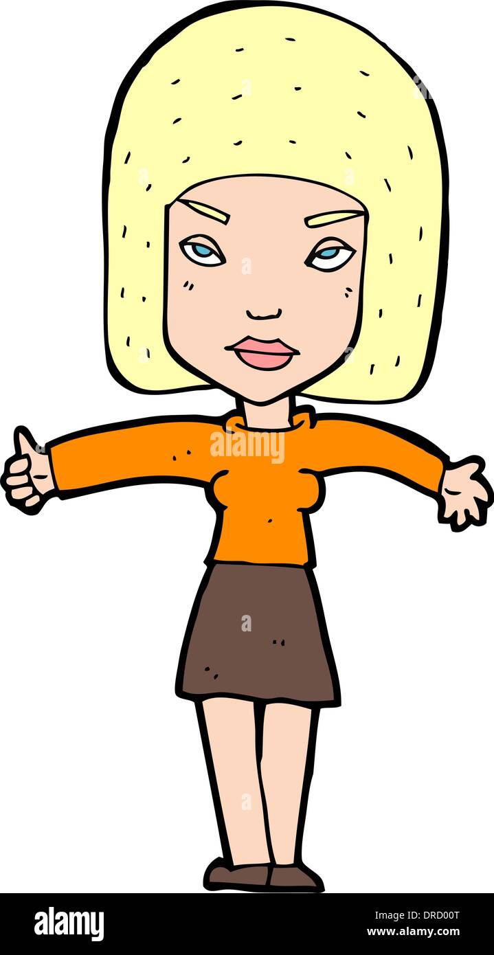 cartoon woman giving thumbs up symbol Stock Vector Image & Art - Alamy