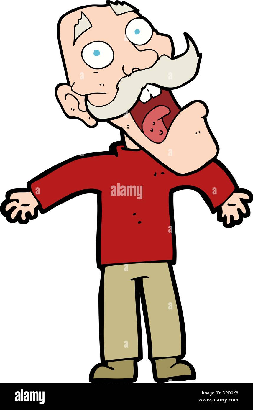 cartoon terrified old man Stock Vector Image & Art - Alamy