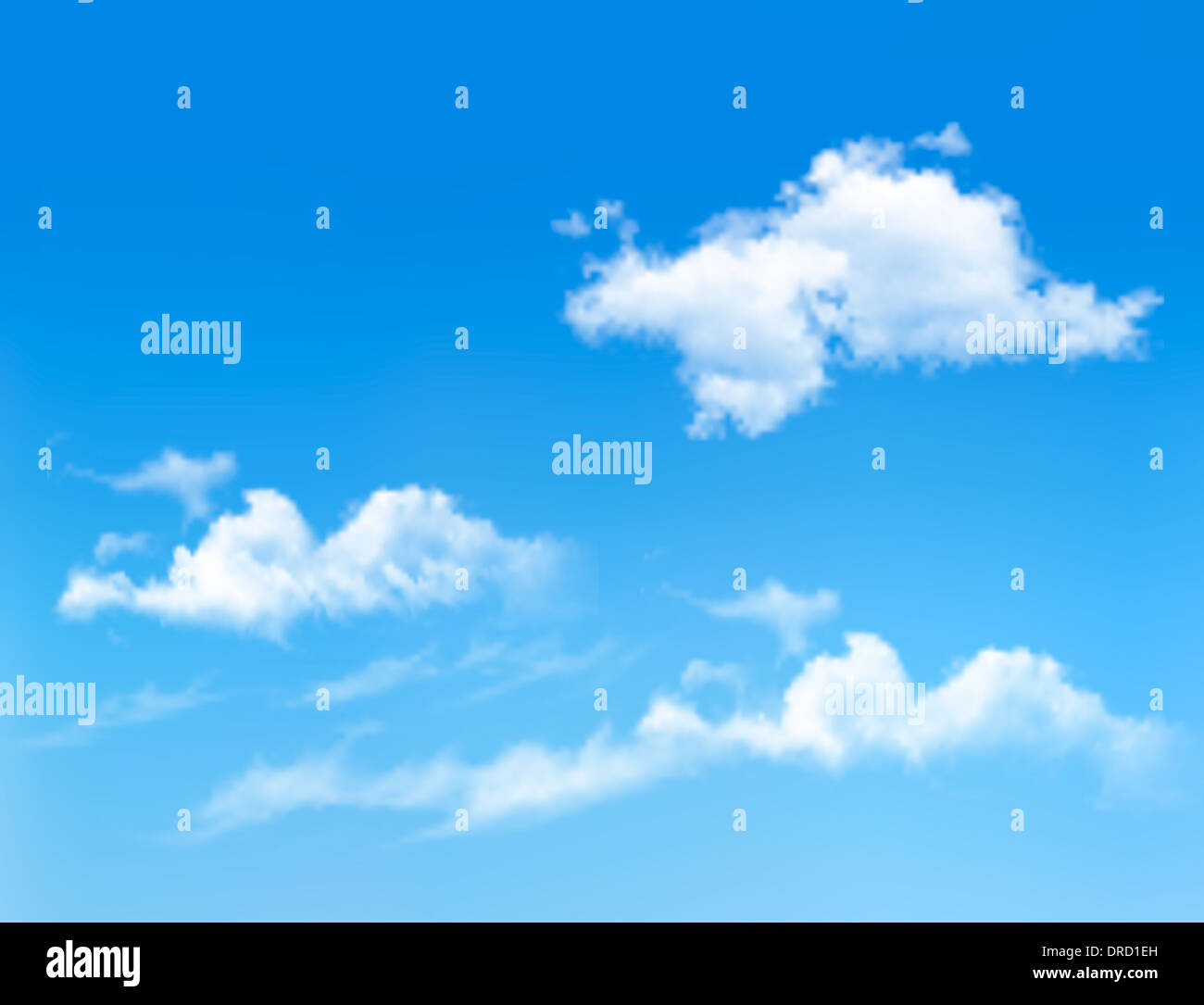 Blue sky with clouds. Vector background Stock Photo - Alamy