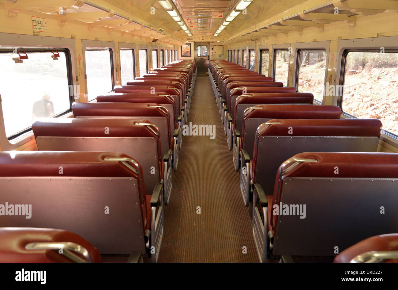 train carriage interior. Rows of seats in a Grand Canyon Railway rail Stock Photo 66055199 Alamy