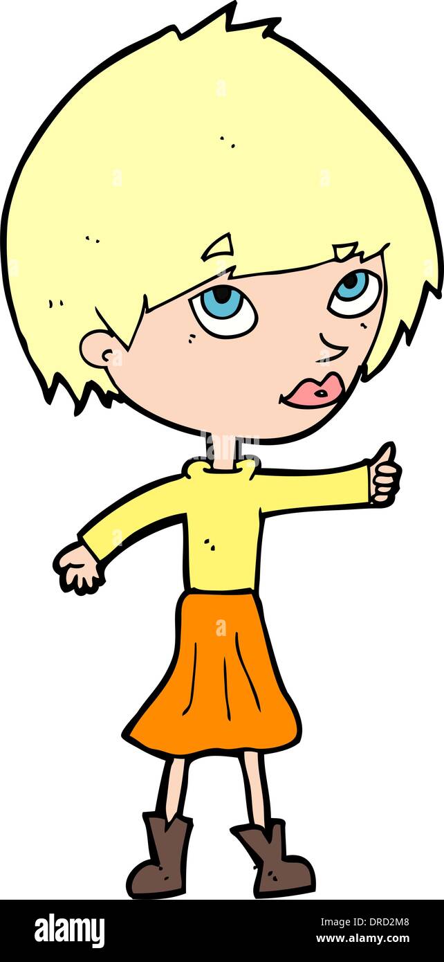 cartoon woman giving thumbs up symbol Stock Vector Image & Art - Alamy