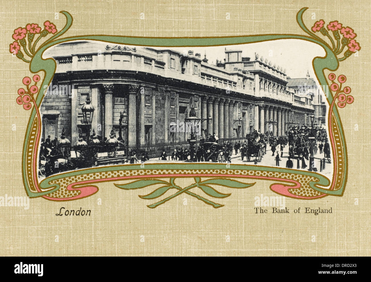 The Bank of England Art Nouveau Border Stock Image