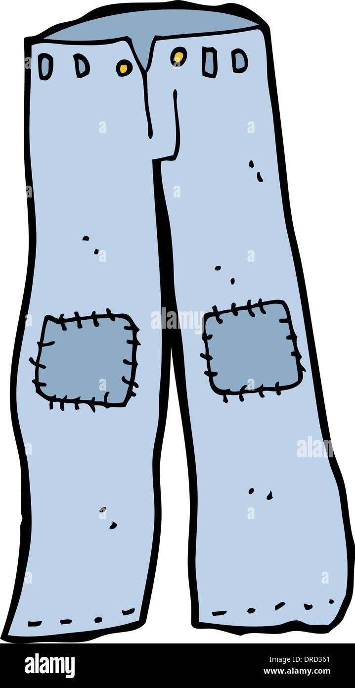 cartoon patched old jeans Stock Vector Image & Art Alamy