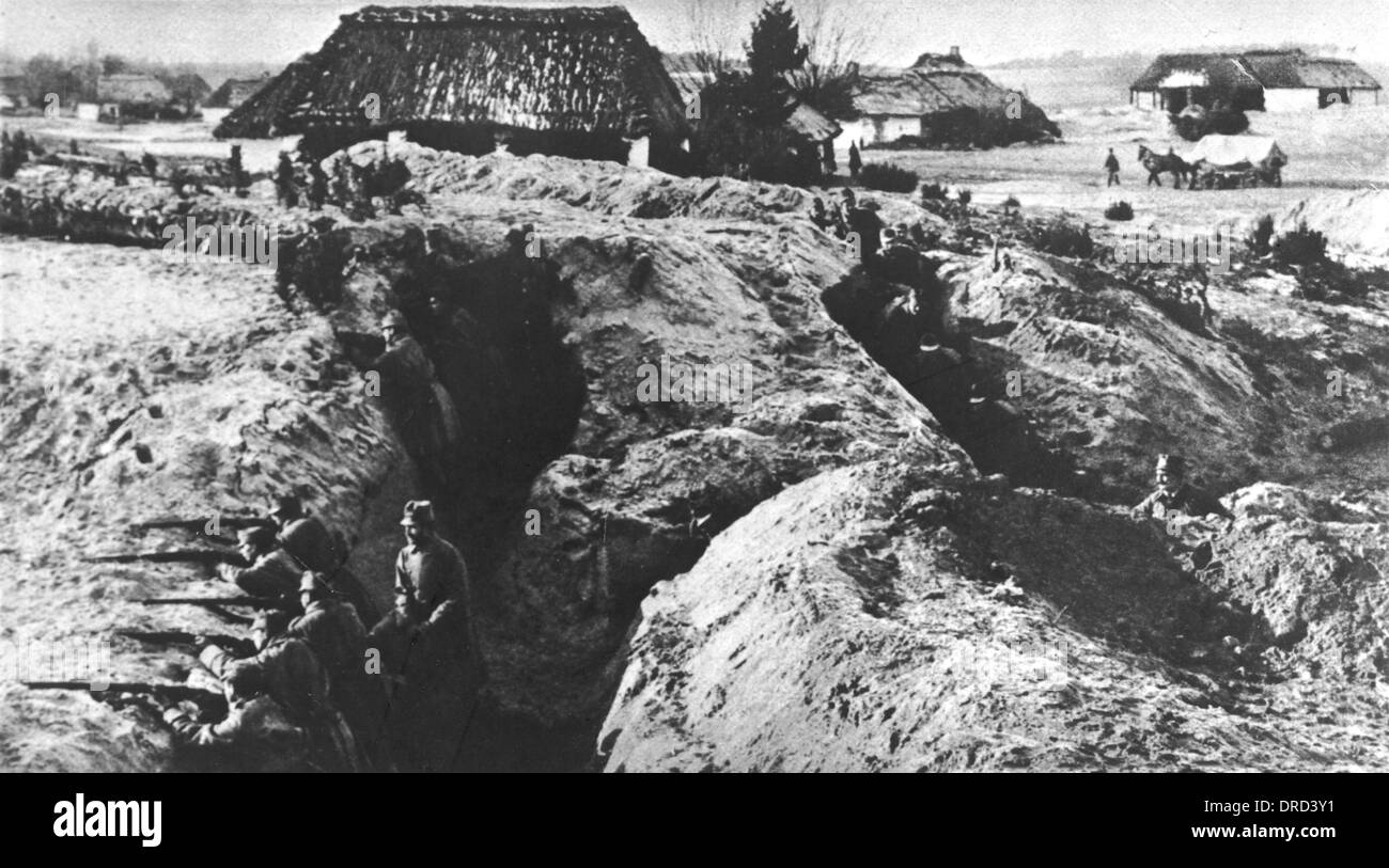 Austrian troops in trenches Stock Photo
