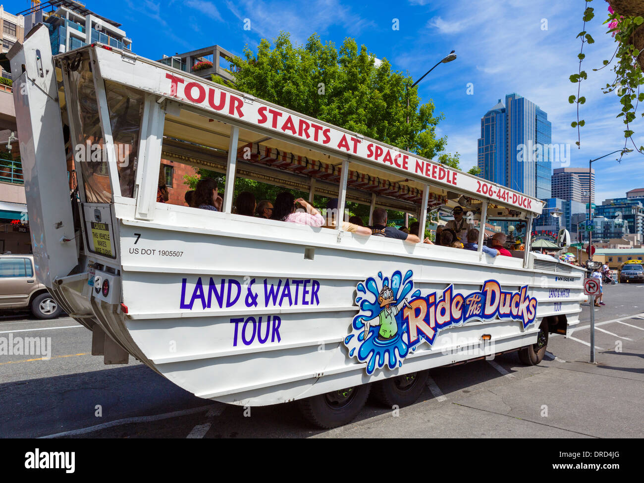 Duck Tour in downtown Seattle, Washington, USA Stock Photo