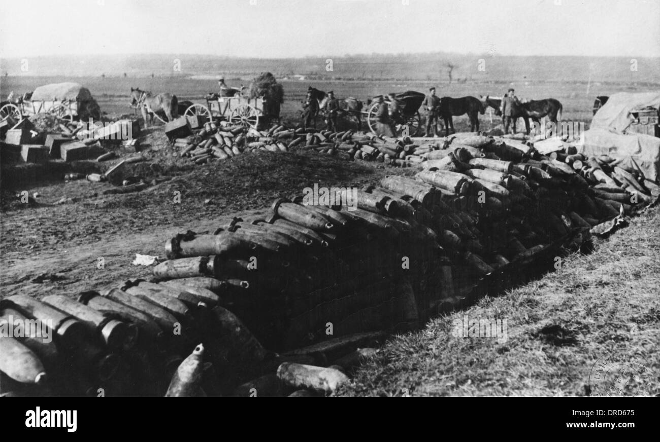 French ammunition WWI Stock Photo