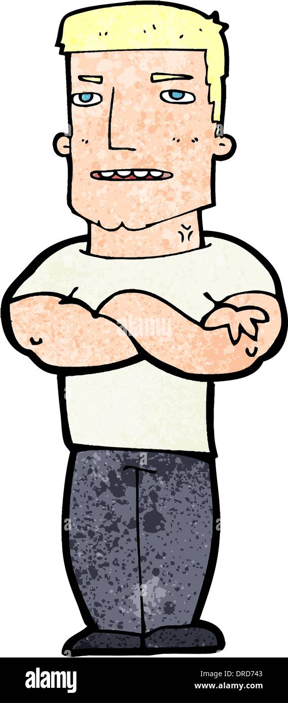 cartoon tough guy with folded arms Stock Vector Image & Art - Alamy