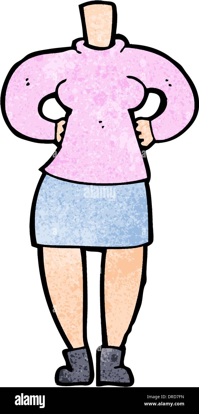 cartoon female body (add photos or mix and match cartoons Stock Vector