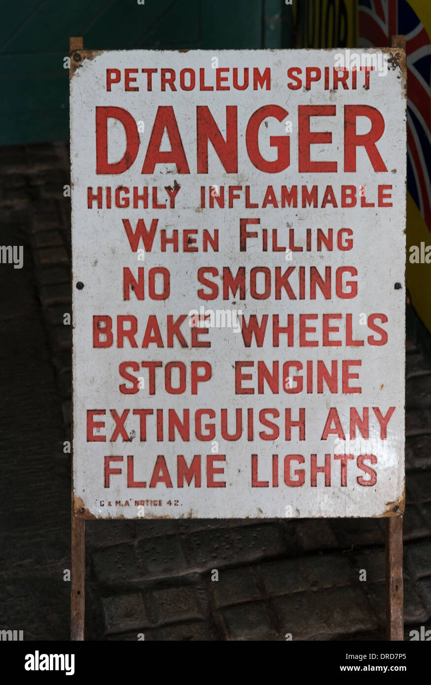 Warning sign Beamish Open-Air Museum, County Durham, England, UK, Europe Stock Photo