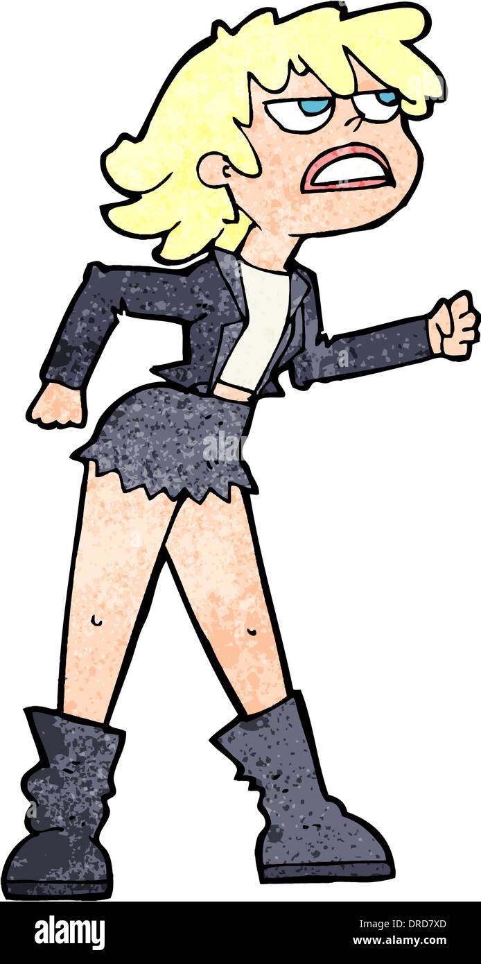 cartoon angry biker girl Stock Vector Image & Art Alamy