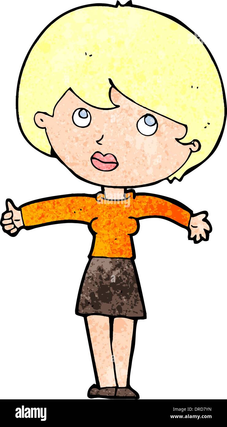 cartoon woman giving thumbs up Stock Vector Image & Art - Alamy
