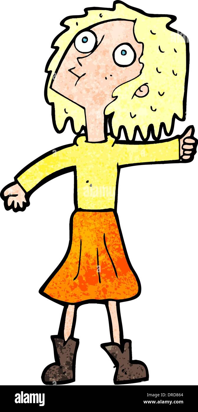 Cartoon woman looking up sky hi-res stock photography and images - Alamy