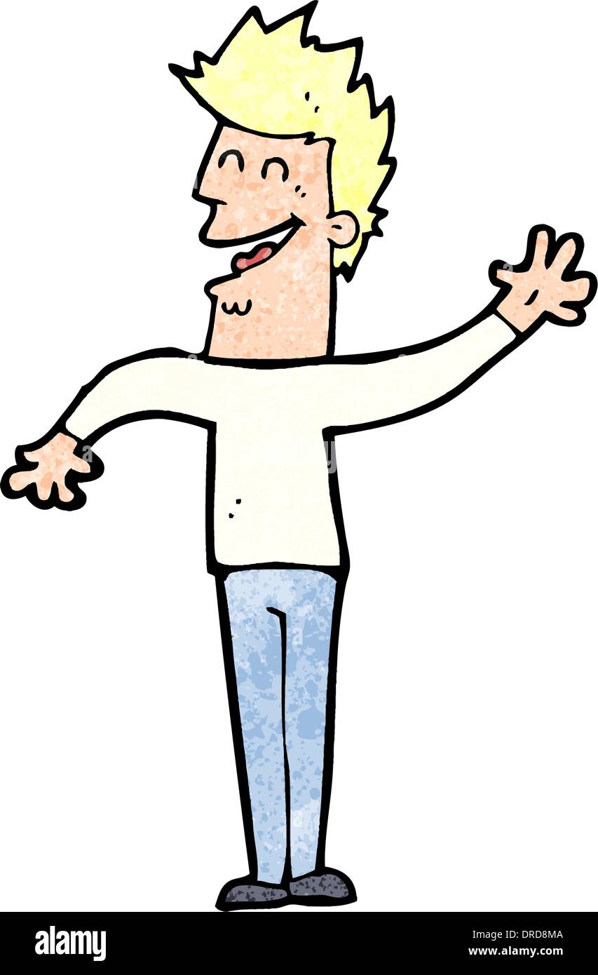 cartoon happy man waving Stock Vector Image & Art - Alamy