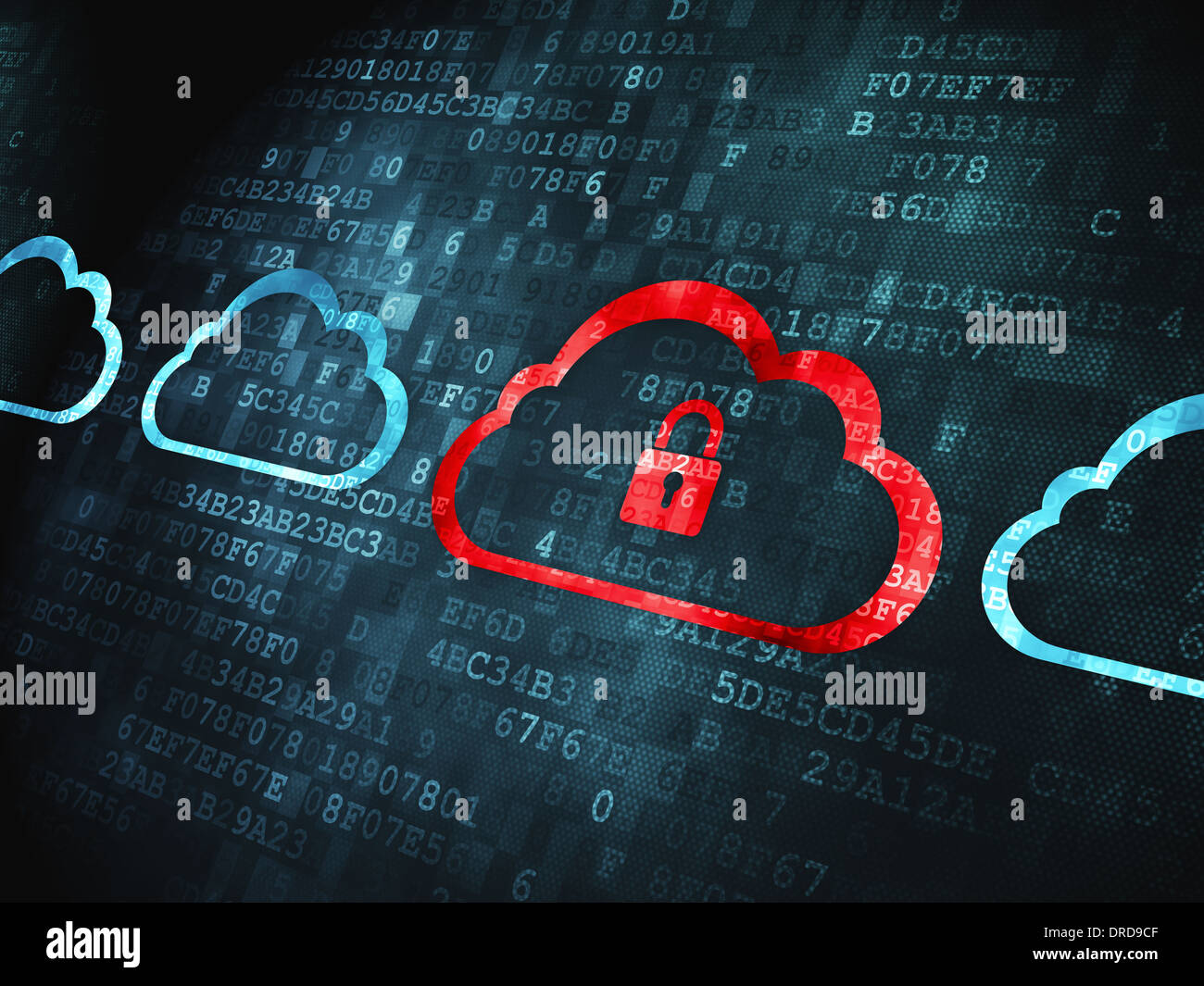 Computing concept: Cloud With Padlock on digital background Stock Photo ...
