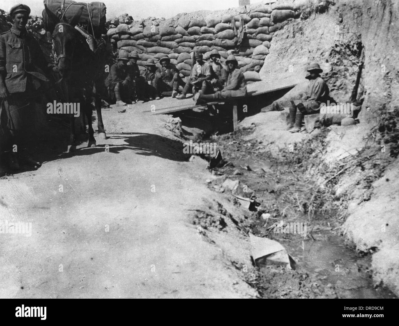 Communications trench at Gallipoli WWI Stock Photo