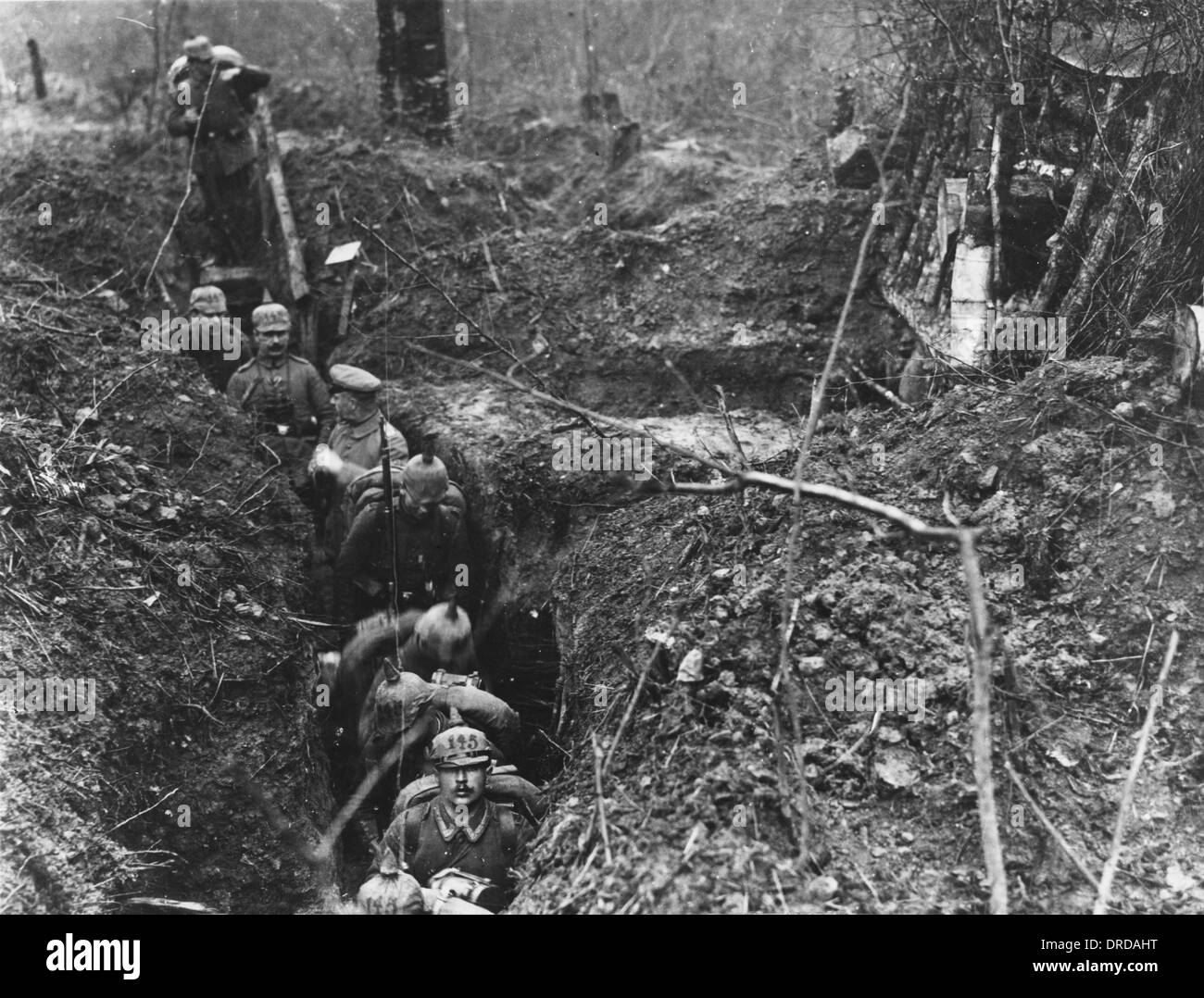 German Army Dispatch Dog Under Fire Trenches World War 1 7x3 Inch Reprint Photo