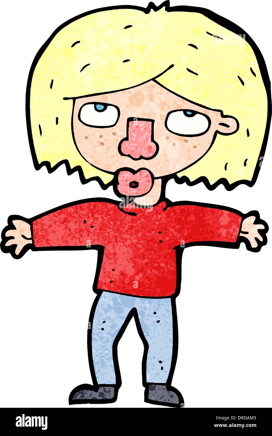 cartoon girl looking upwards Stock Vector Image & Art Alamy