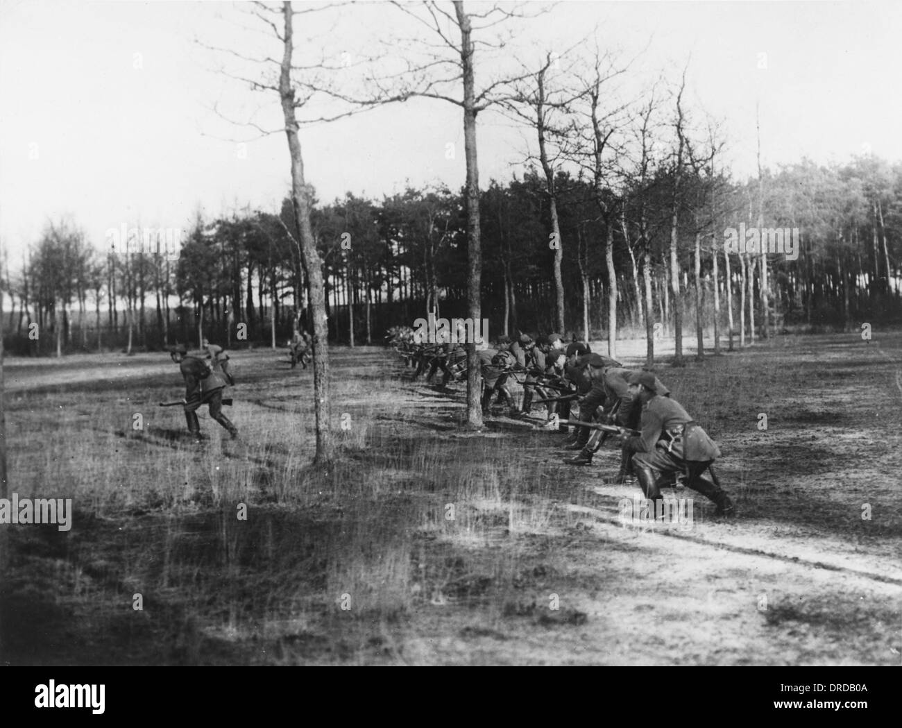 German soldiers attacking WWI Stock Photo