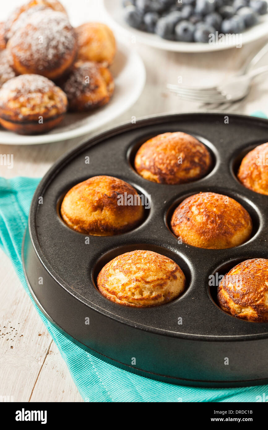 Homemade Aeblskiver Danish Pancake with Powdered Sugar Stock Photo Alamy