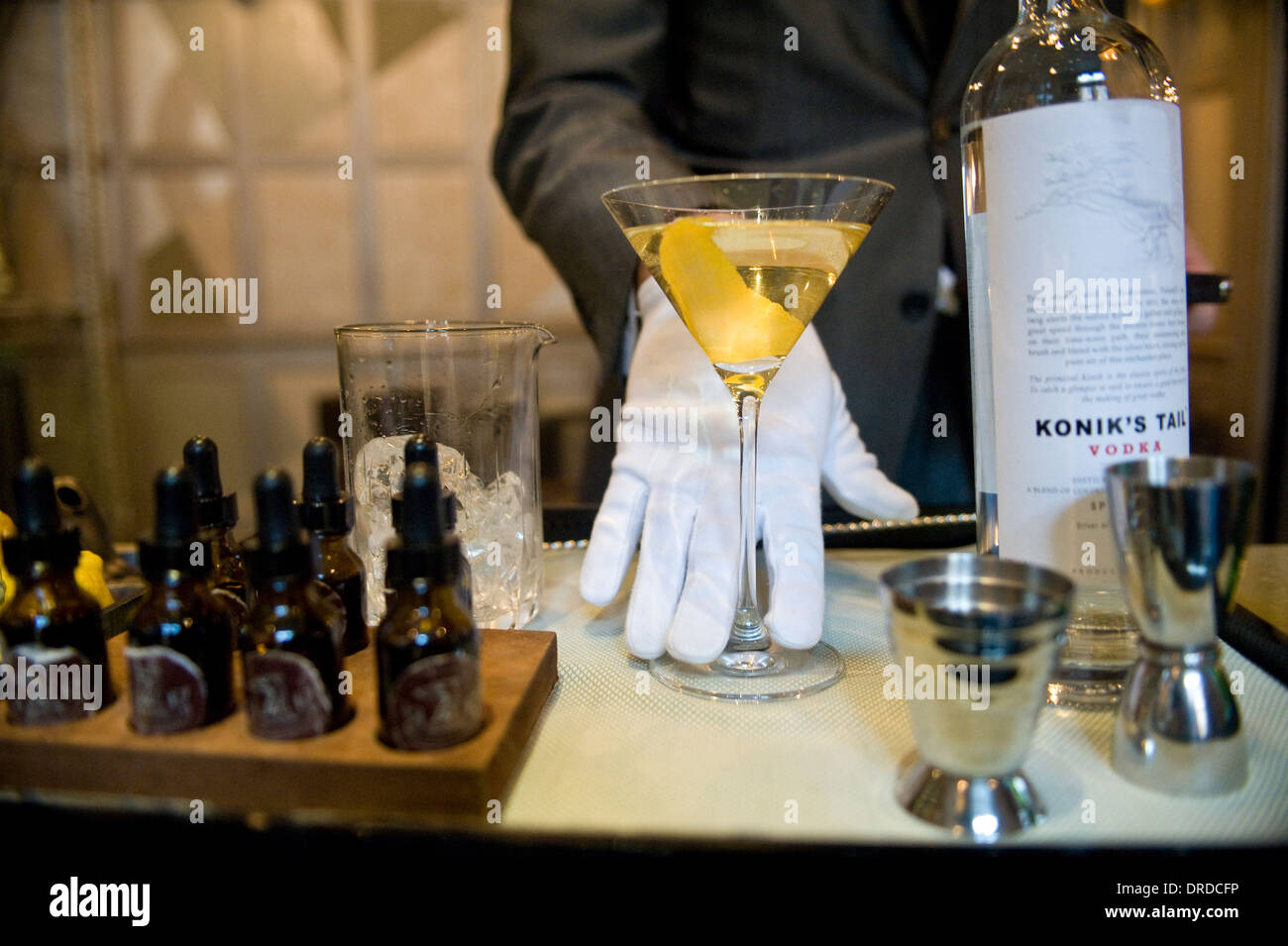 A vodka martini prepared in a top London Hotel Stock Photo Alamy