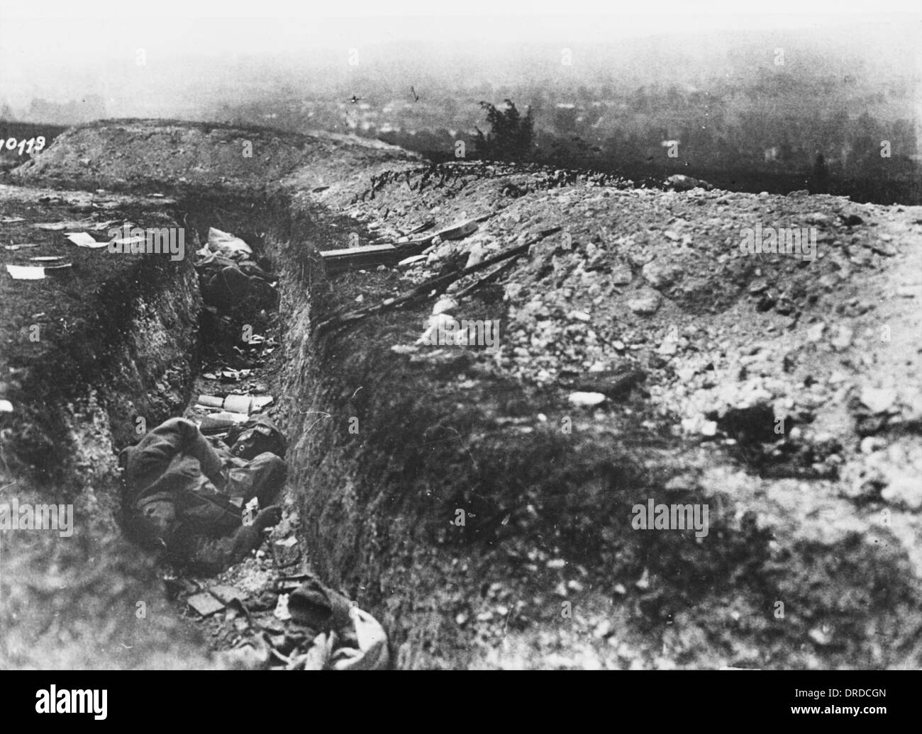German firing trench WWI Stock Photo