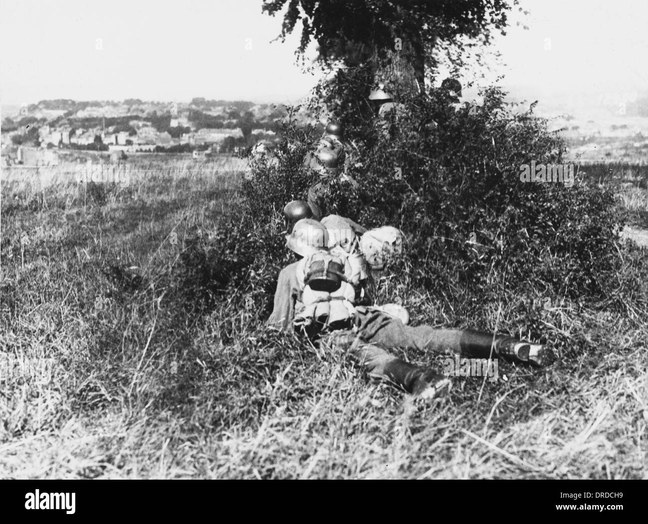 Dismounted German cavalry WWI Stock Photo